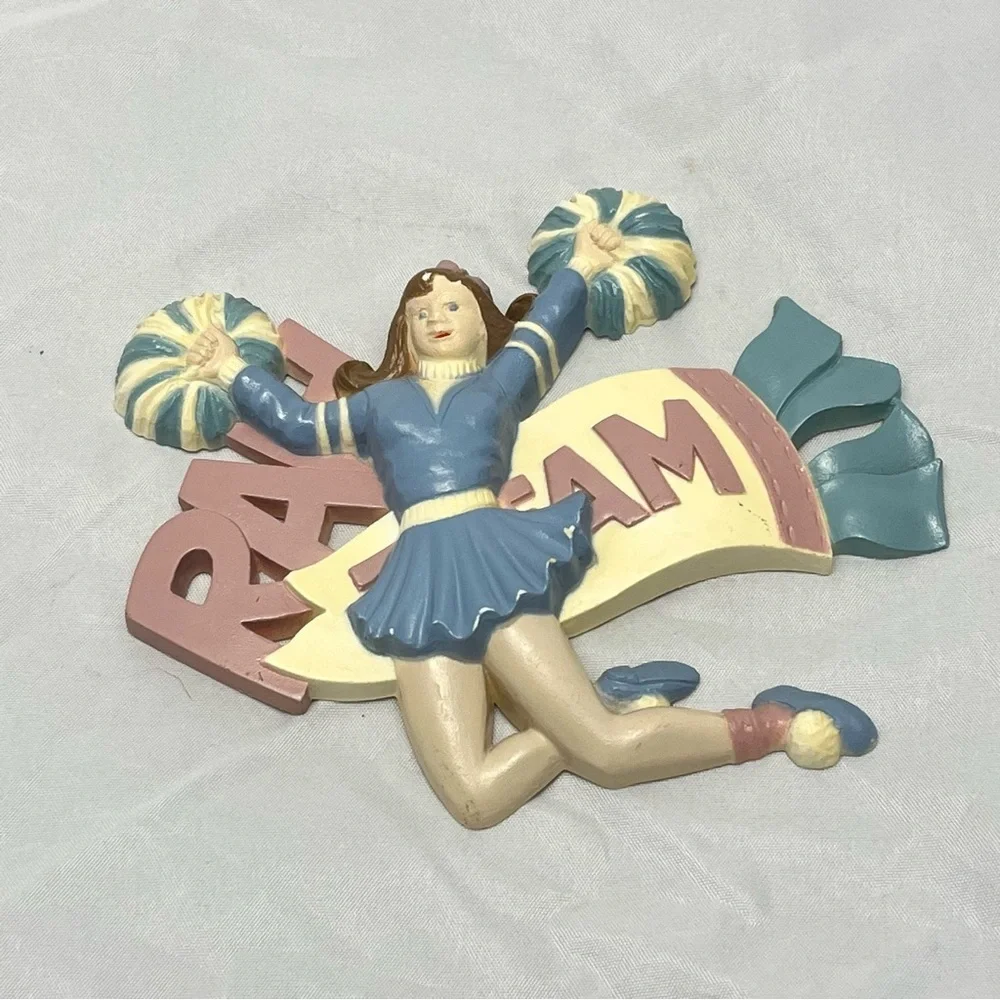 Vintage Burwood Products Cheerleader Wall Hanging Made in USA 1993